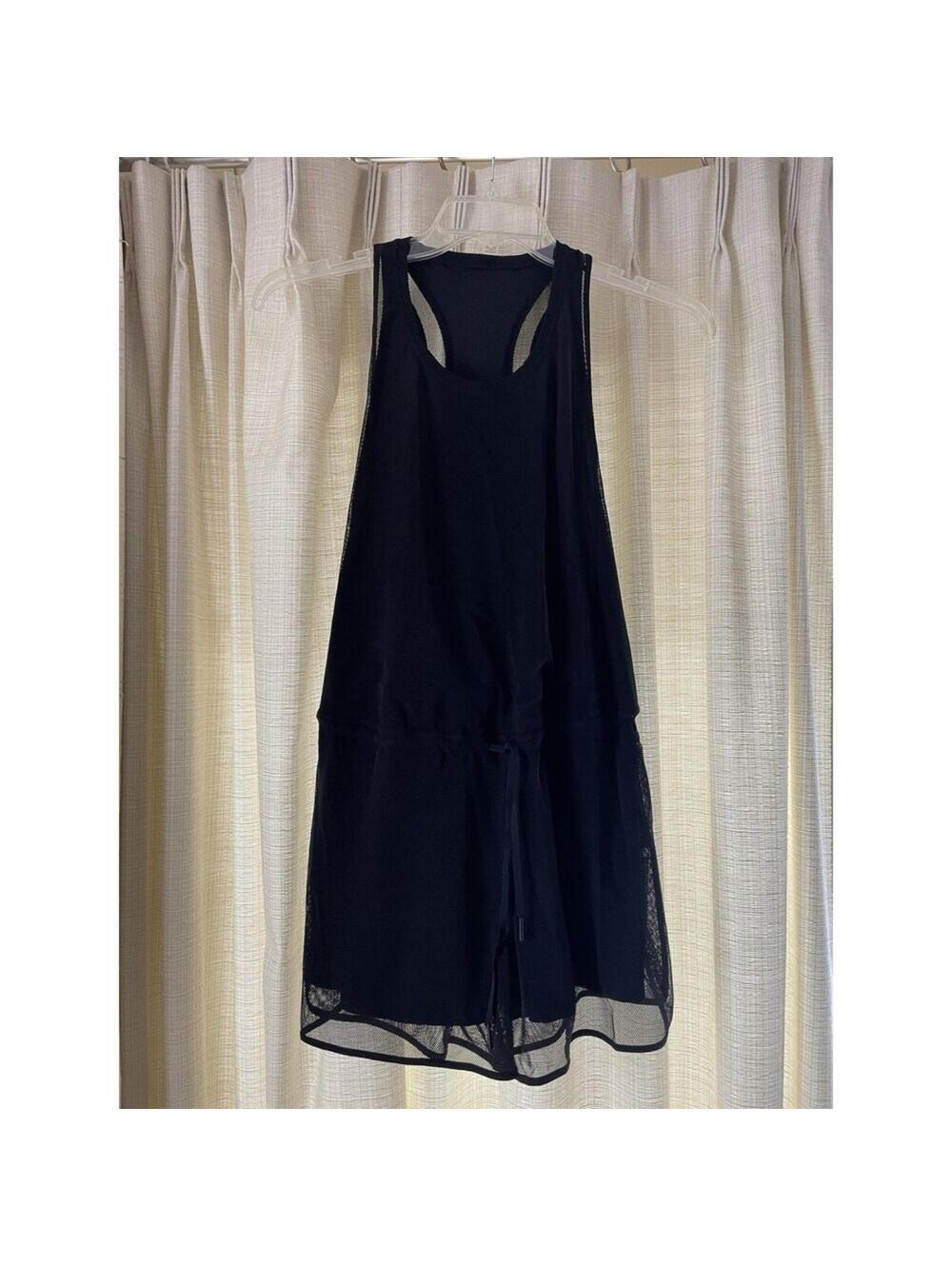 Lululemon Women's Non-Stop Romper Size 4 Black Sleeveless Pockets Drawstring EUC